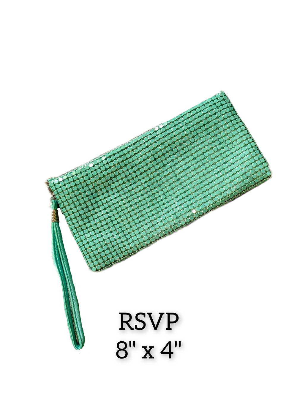 RSVP Seafoam Green Sequin Wristlet Clutch